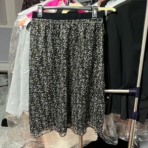 Brand New, with Tags Ann Taylor Loft Petite Shimmer Velvet Trim Midi Skirt